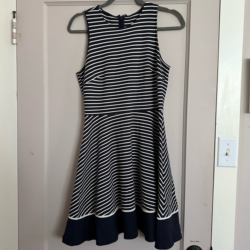 Kate Spade New York Striped Ponte Fit & Flare Dress
